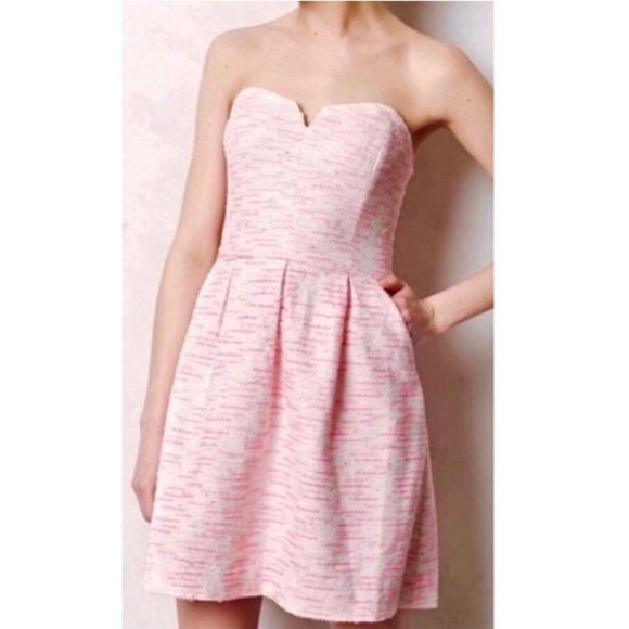 Anthropologie Dresses & Skirts - SOLD-Anthropologie Metallic Tweed Strapless Dress